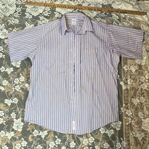 Brooks Brothers VTG 16.5-34 Blue Red White Men's Dress Striped Dress Shirt